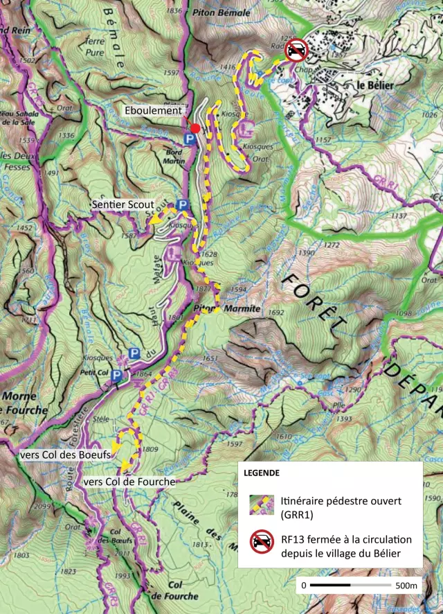 Sentier Debut Route Forestiere